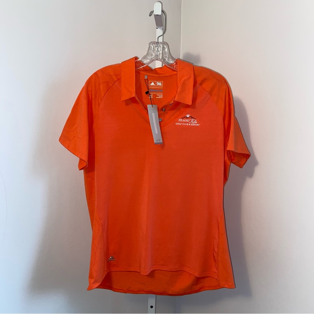 Adidas Orange Climacool Polo Shirt Ladies XL NEW